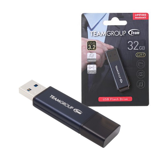 PENDRIVE TEAM GROUP C211 32GB USB 3,2 PRETO